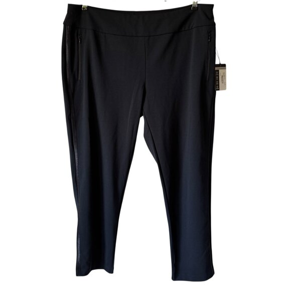 Tail Golf Athletic Pants New Pull On Side Trim UPF+50 Pockets 28" Inseam Black - Picture 1 of 16